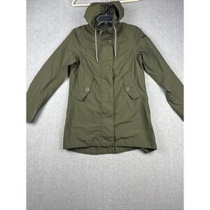 Helly Hansen Jacket Womens XS Green Rain Coat Hood Full Zip Victoria Parka Light